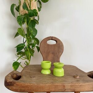 Set of Two Lime Green Two Way Candle Holders